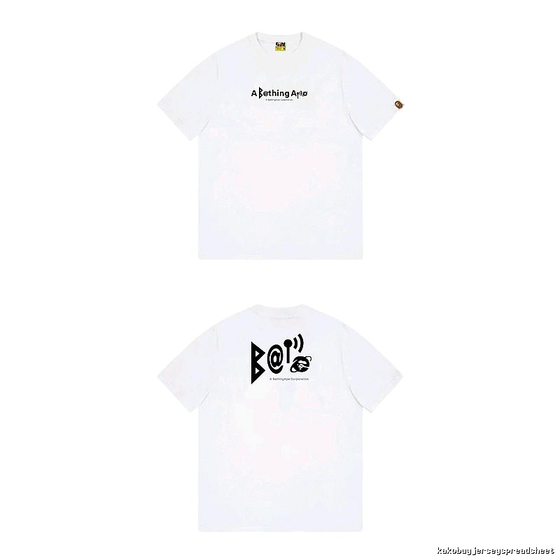 Bape letter print simple white T-shirt