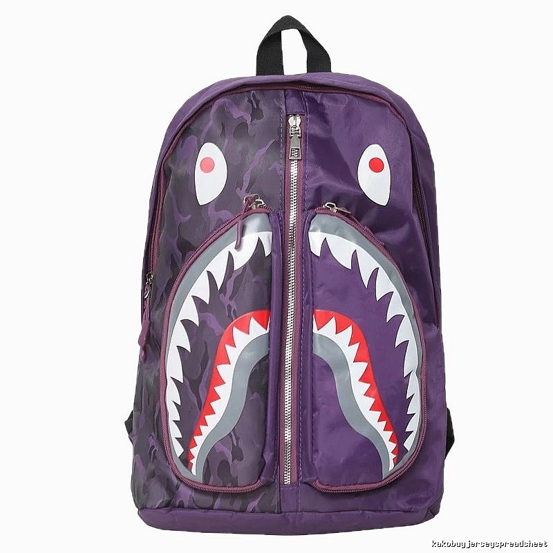 Bape Shark Camouflage Purple Backpack