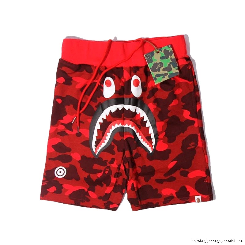 Bape Shark Red Camouflage Shorts