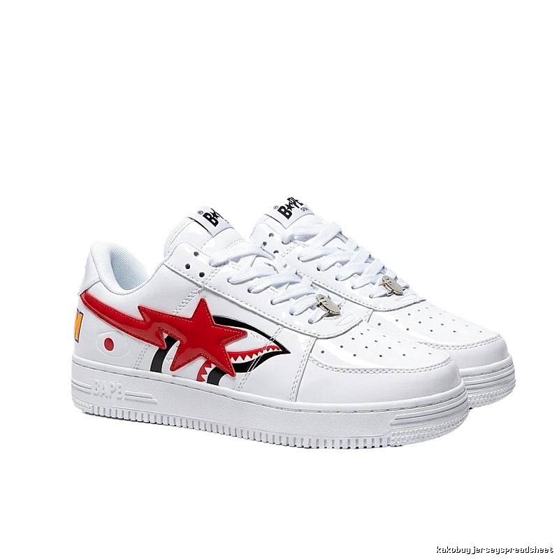 Bape Shark Series Trendy White Shoes