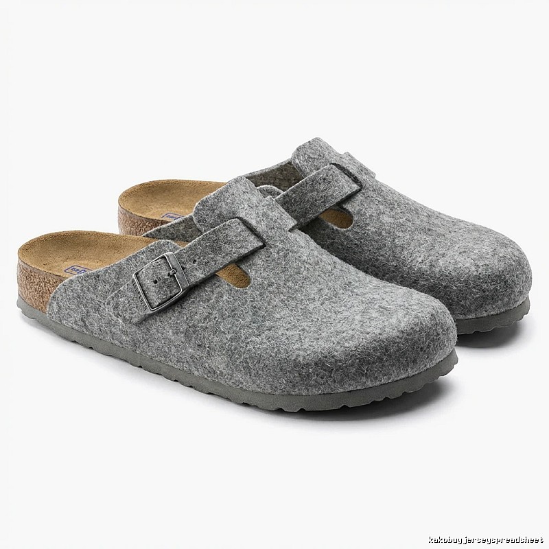 BIRKENSTOCK Felt Retro Gray Slippers