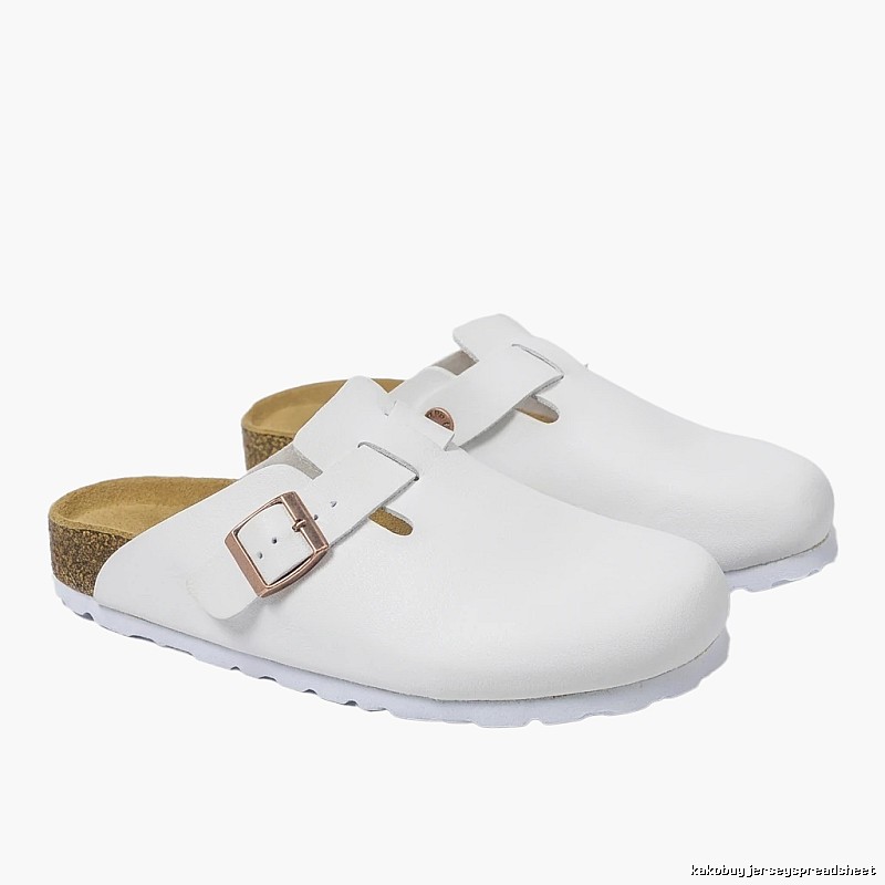 BIRKENSTOCK minimalist style white mule shoes