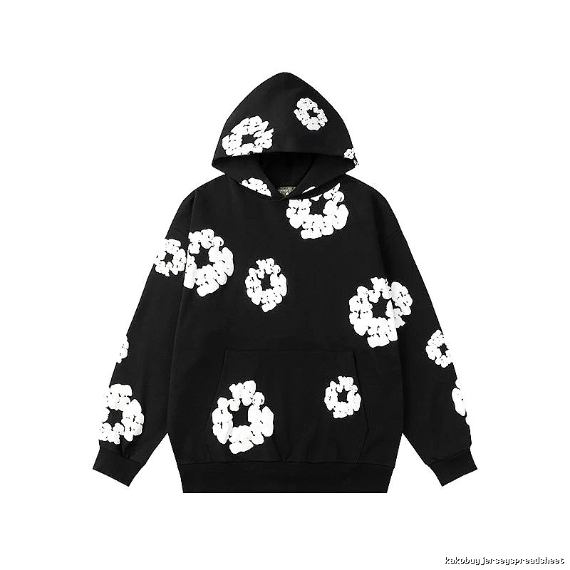 Black Bold Flower Pullover Hoodie