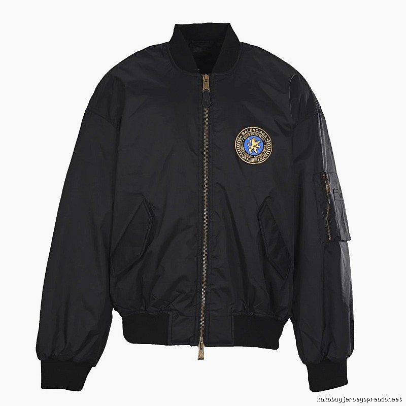 Black C.P. Badge Bomber Jacket for travel