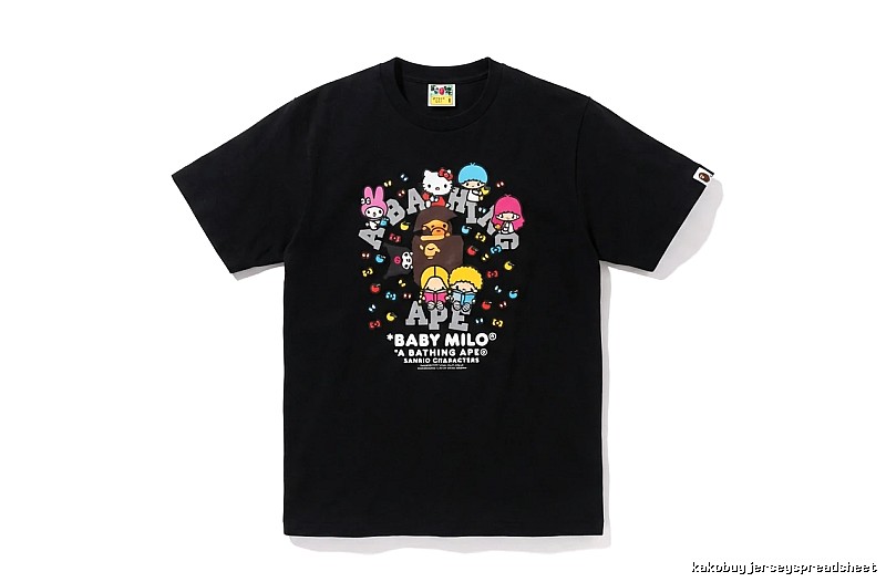 Black T-shirt with Bape cartoon prints