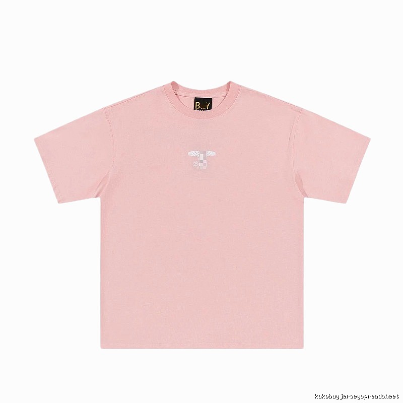 BOY Wing Print Street-style Pink Short Sleeve T-Shirt