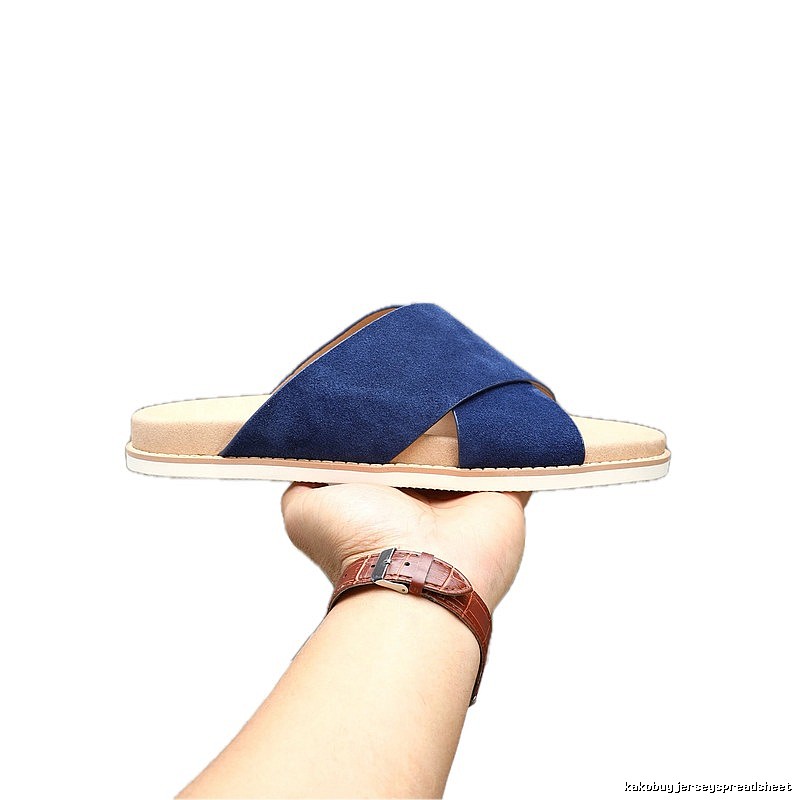 Brunello Cucinelli Casual Blue Cross-strap Slide Sandals