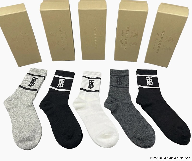 Burberry alphabet-style socks (black/white/grey)