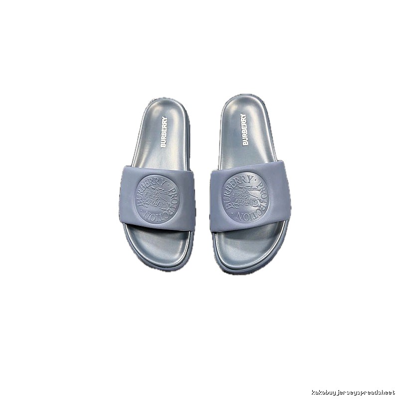 Burberry Embossed Knight Pattern Minimalist Dusty Blue Slides