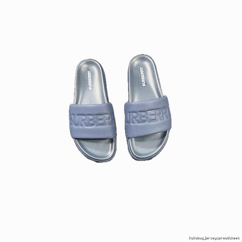 Burberry Embossed Minimalist Style Grey-blue Slides