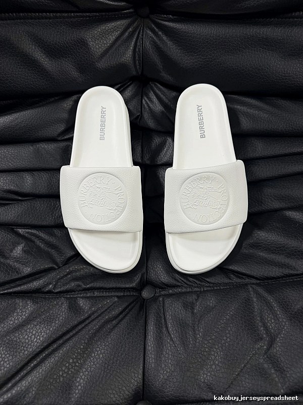 Burberry Embossed Warhorse Minimalist Style White Slides