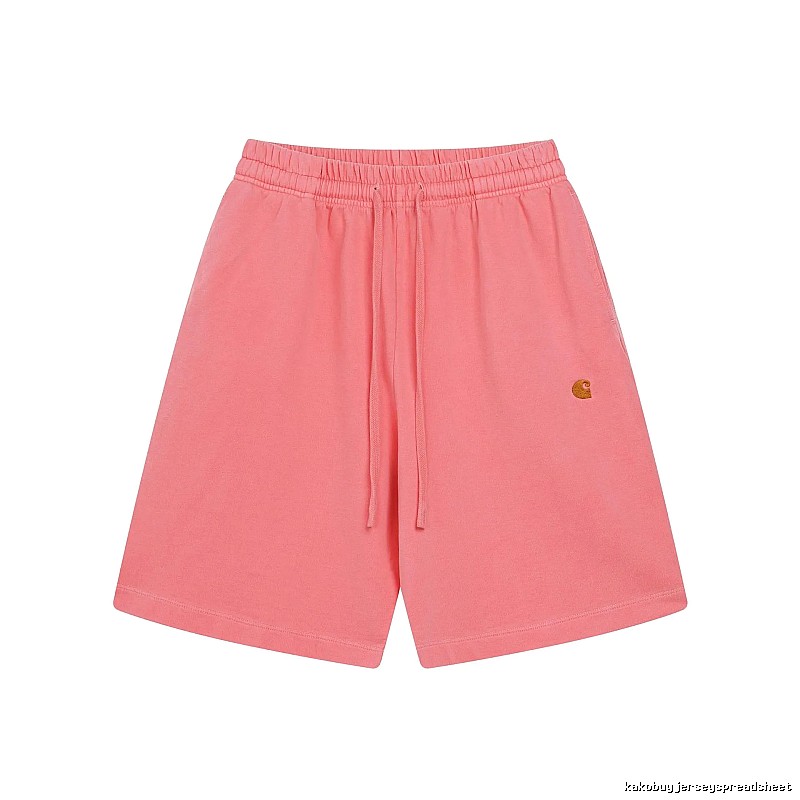 Carhartt WIP Embroidered Casual Style Pink Drawstring Shorts
