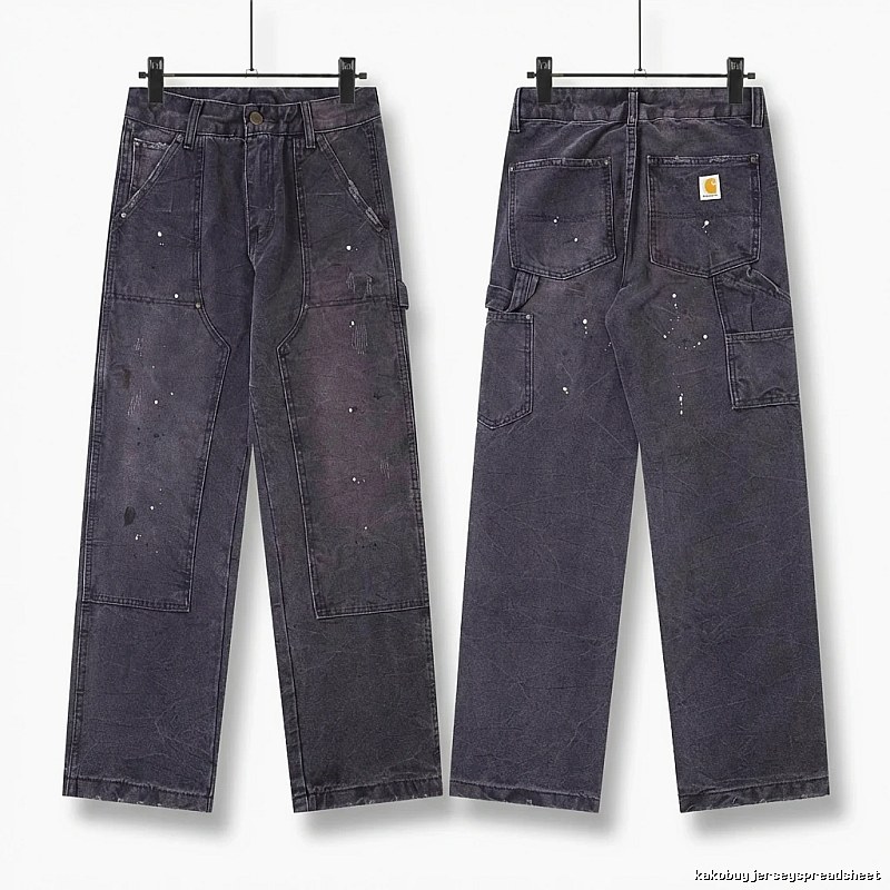 Carhartt workwear-style dark denim jeans