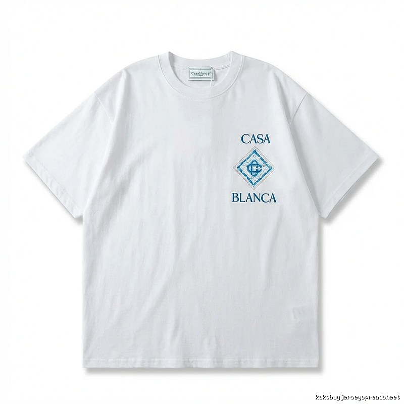 Casablanca Blue and White Minimalist Style T-shirt