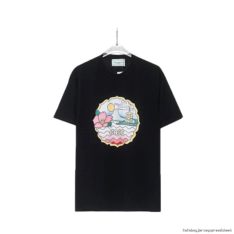 Casablanca Print Retro Style Black T-shirt