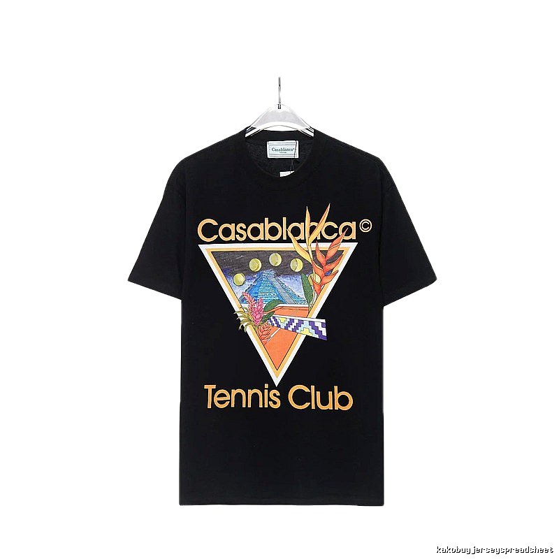 Casablanca Printed Trendy Brand Black T-shirt