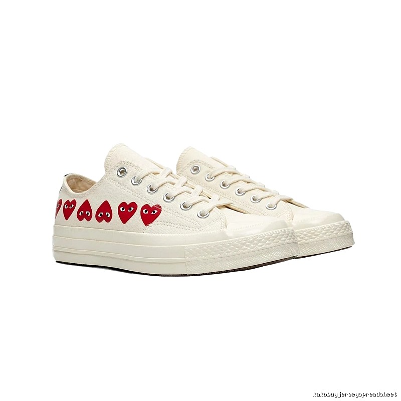 CDG Love Series White Canvas Shoes