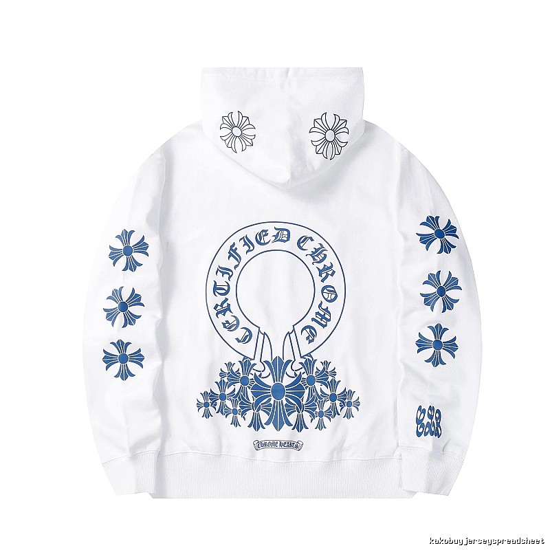 Chrome Hearts 2088-82 White Cross Graphic Hoodie Relaxed Styling