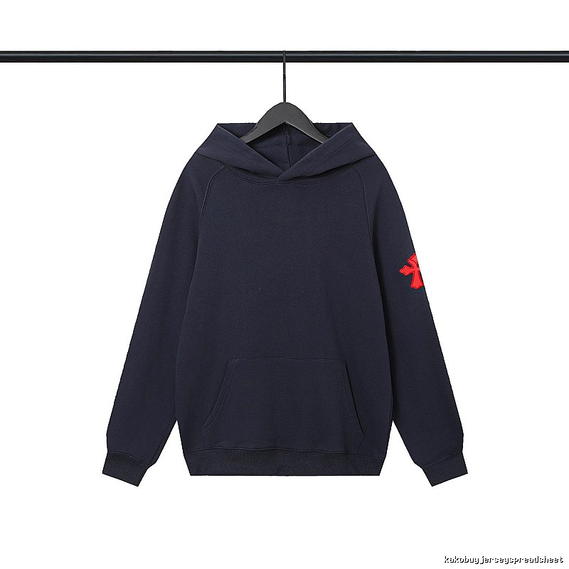 Chrome Hearts 2089-83 Navy Cross Graphic Hoodie Sport Casual