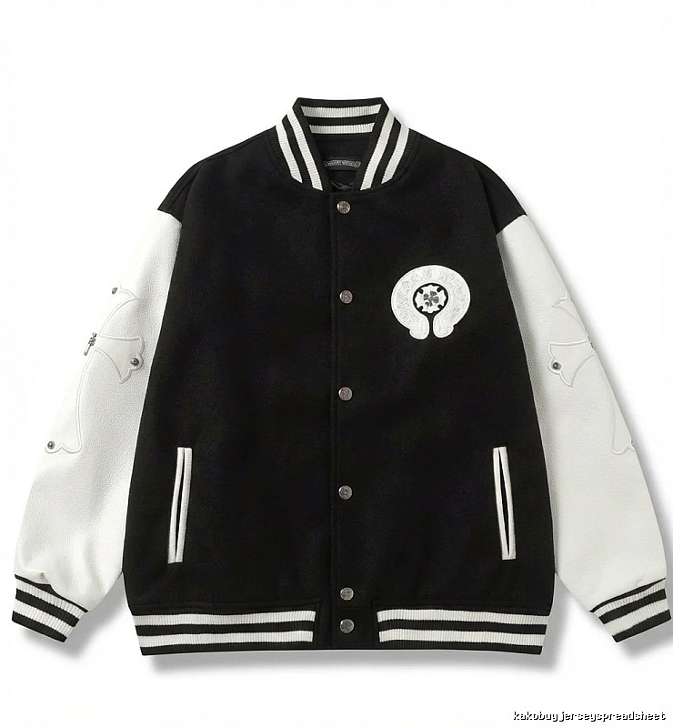 Chrome Hearts Baseball Style Black and White Jacket