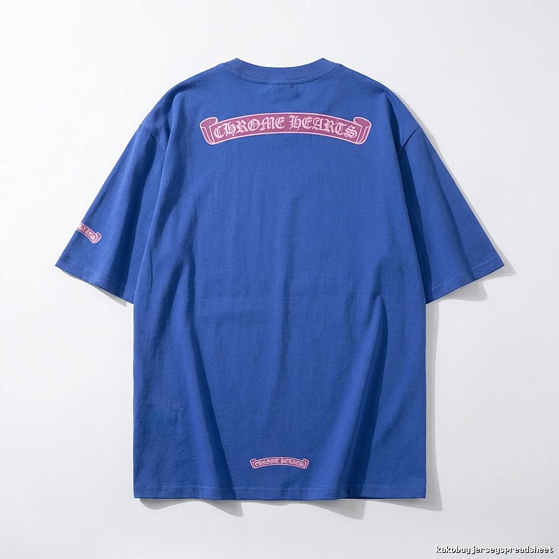 Chrome Hearts Blue Trendy and Cool Short-sleeve Shirt