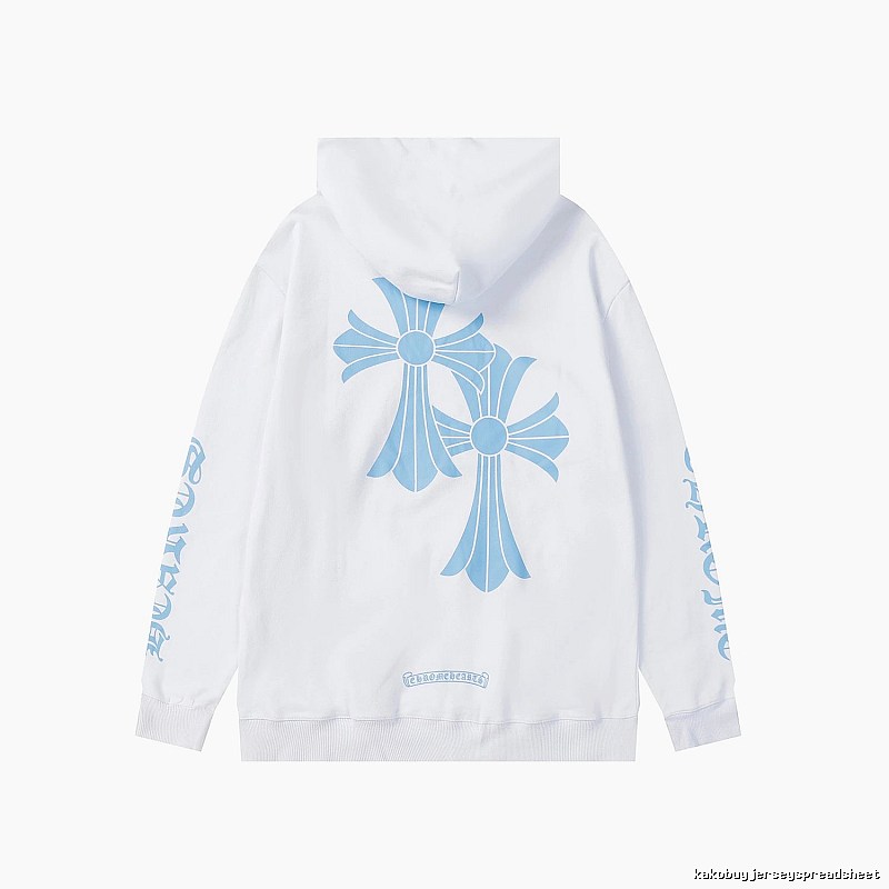 Chrome Hearts Casual Cross graphic hoodie Black Blue Cross for Streetwear Looks