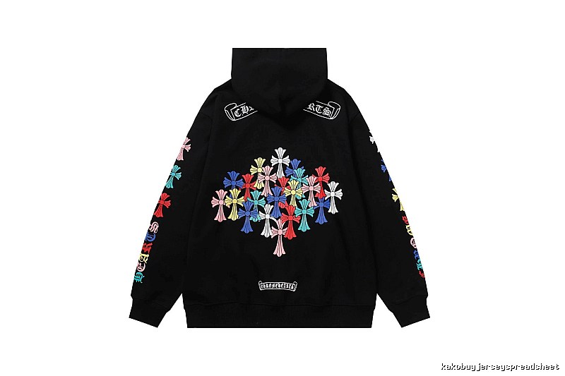 Chrome Hearts Compact Cross graphic hoodie Black Blue Cross for Sport-Inspired Styling