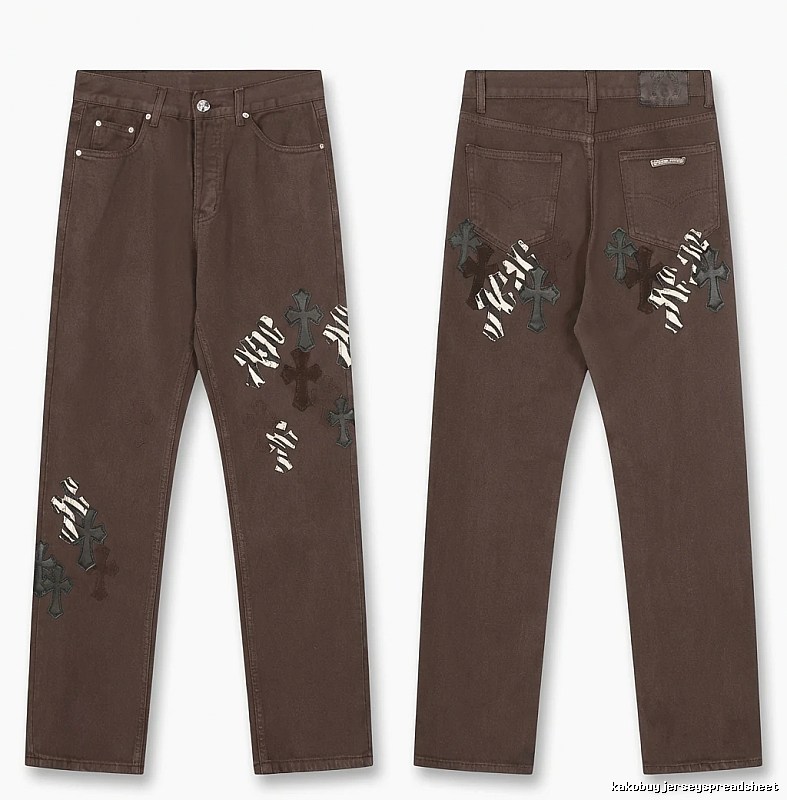 Chrome Hearts Cross Dark Style Brown Pants
