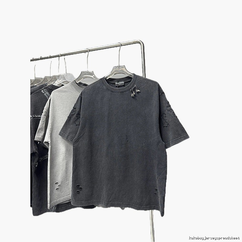 Chrome Hearts Cross Distressed Vintage Charcoal Black Short-sleeve T-shirt