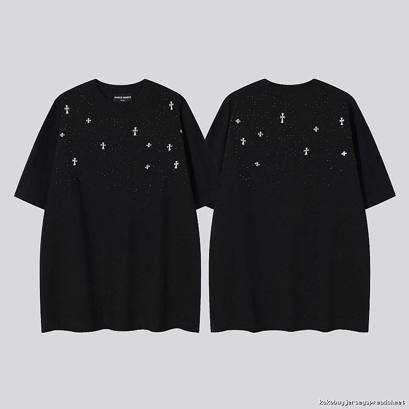 Chrome Hearts Cross Embroidered Street Style Black Short-sleeve T-shirt
