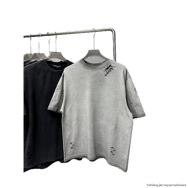 Chrome Hearts Cross Embroidered Street Style Gray Short-sleeve T-shirt