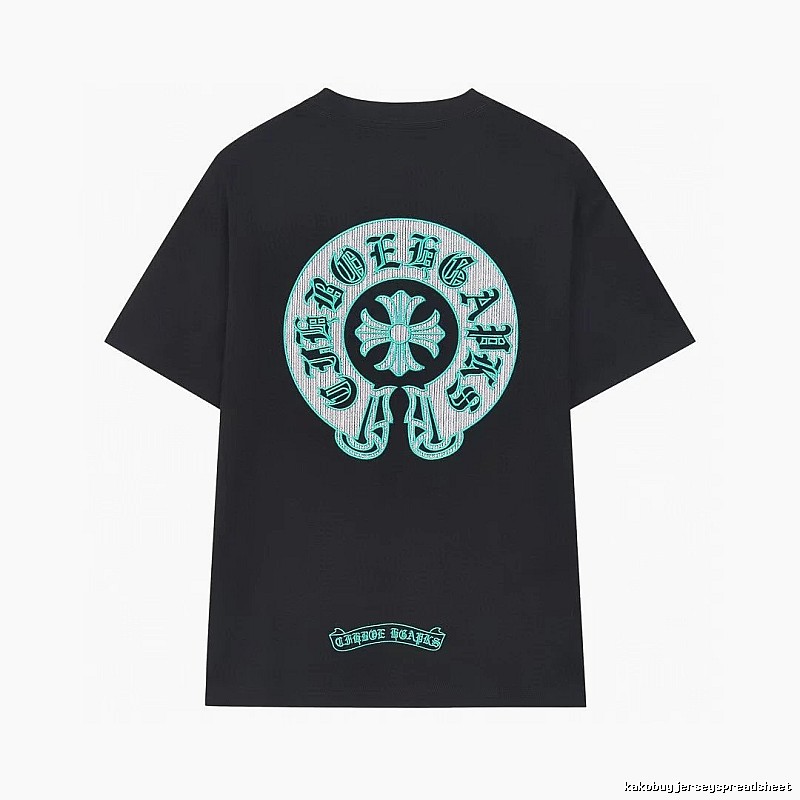 Chrome Hearts Cross Embroidered Vintage Style Black T-Shirt