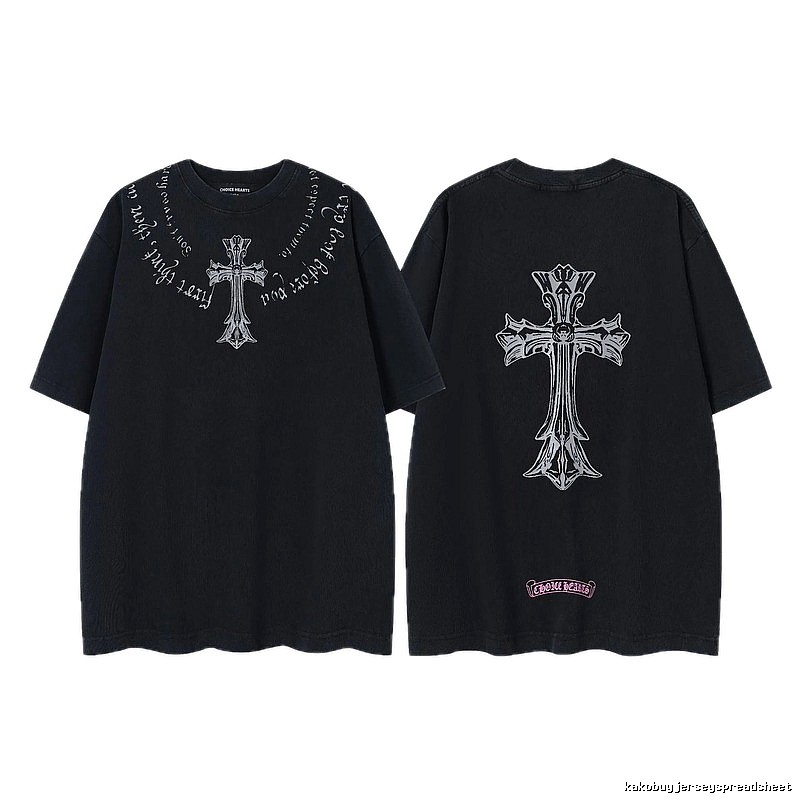 Chrome Hearts Cross Gothic Style Black Short Sleeve T-shirt