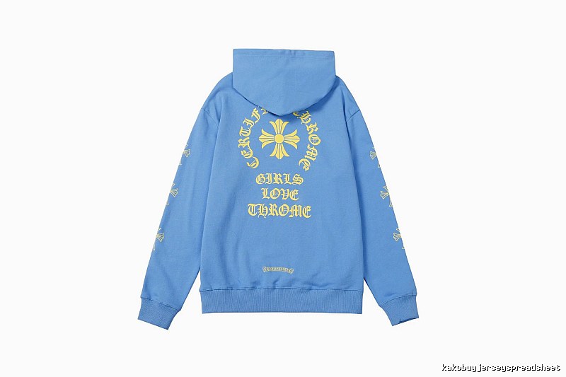 Chrome Hearts Daily Cross graphic hoodie Black Blue Cross with Visual Detail