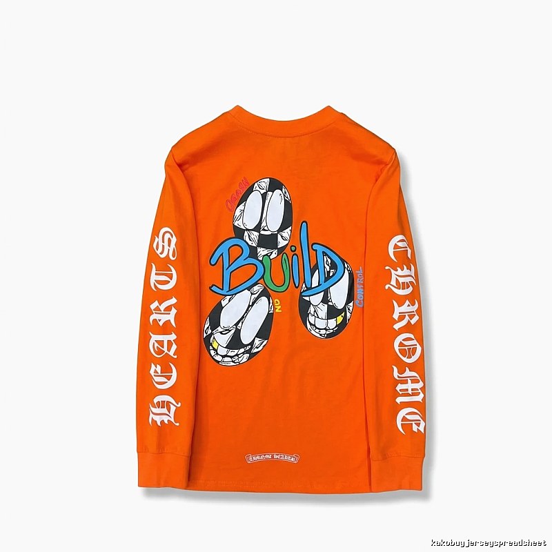 Chrome Hearts Graffiti Style Orange Long-Sleeve