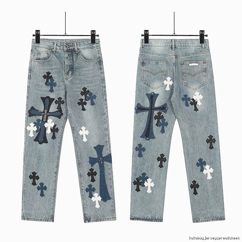 Chrome Hearts Lightweight Graphic jeans Light Denim Jeans for Trend Styling