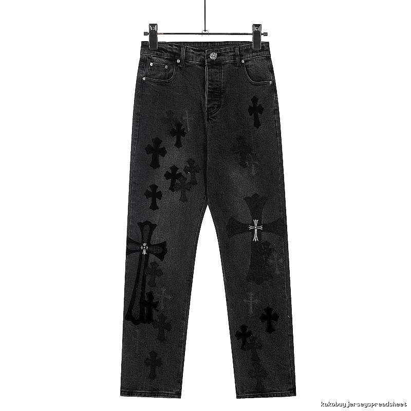 Chrome Hearts Logo Detail Graphic jeans Light Denim Jeans with Relaxed Feel