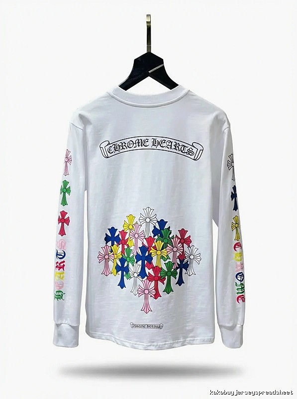 Chrome Hearts Long-sleeved White T-shirt with Colorful Print