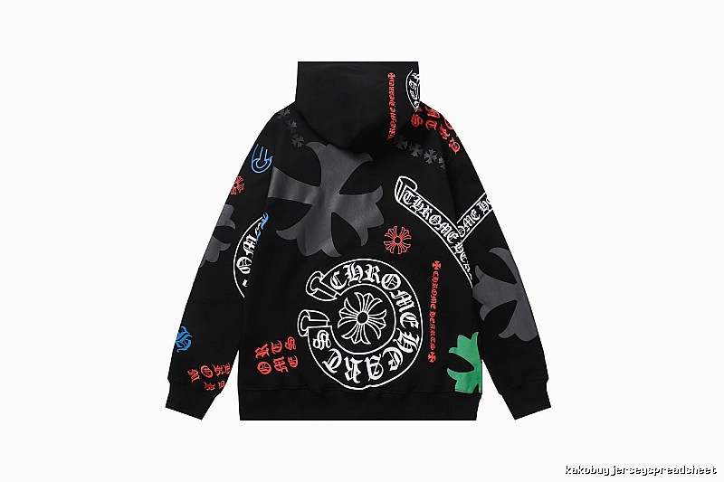 Chrome Hearts Premium Style Cross graphic hoodie Black Blue Cross for Minimal Outfits