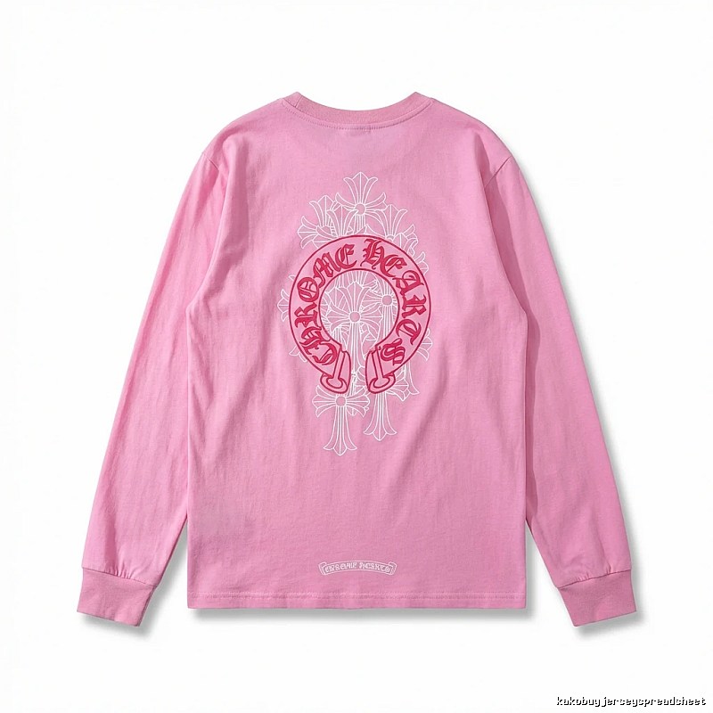 Chrome Hearts Printed Fashionable Pink Long-sleeved Shirt