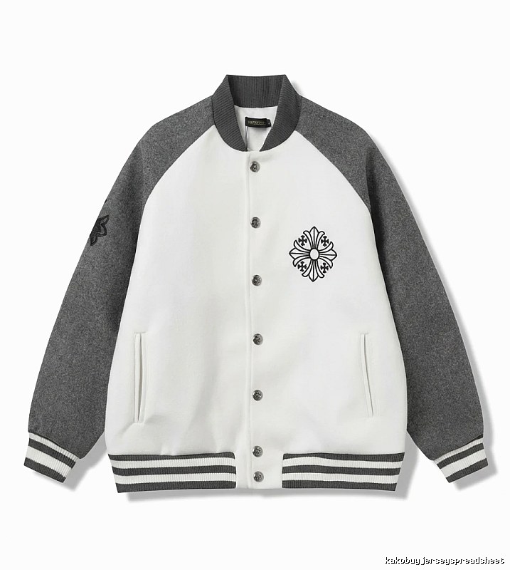 Chrome Hearts Retro Grey and White Collar Jacket