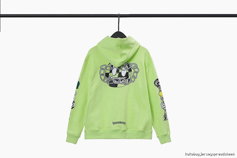 Chrome Hearts Urban Cross graphic hoodie Black Blue Cross with Casual Appeal