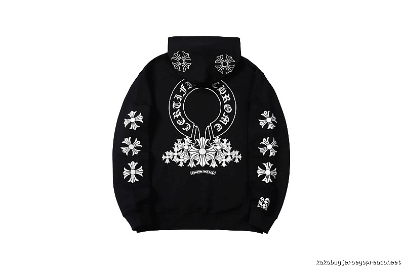 Chrome Hearts Urban Cross graphic hoodie Black Blue Cross with Statement Pattern