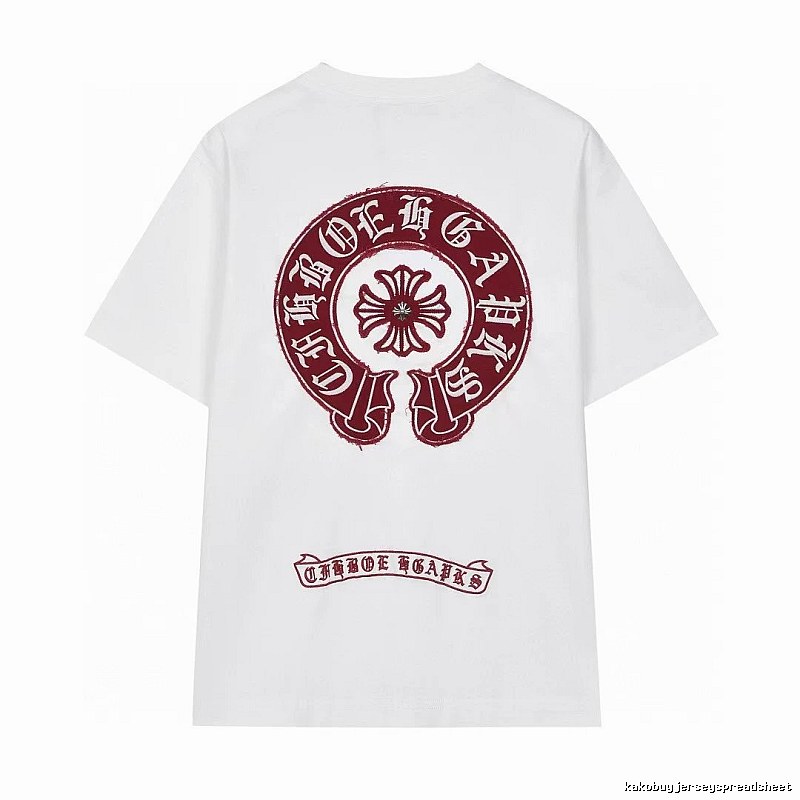 Chrome Hearts Vintage Style White T-shirt with Horseshoe Embroidery
