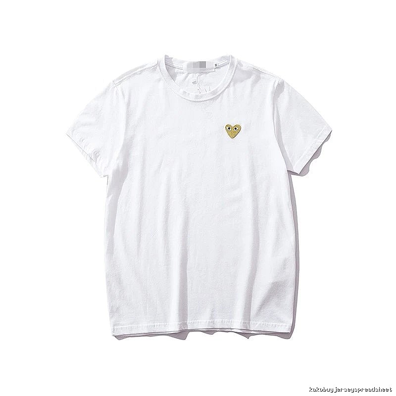 Comme des Garcons PLAY 2021-53 White Style 2153 Heart Logo T-Shirt Commuter Look
