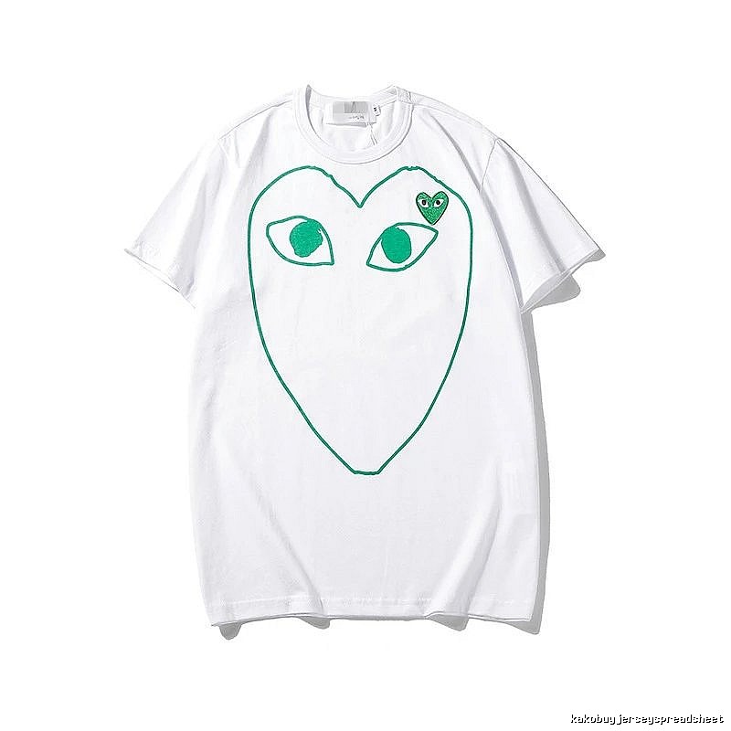 Comme des Garcons PLAY 2023-13 Green Style 2313 Heart Logo T-Shirt Soft Neutral