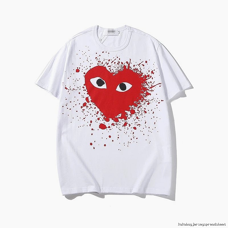 Comme des Garcons PLAY 2023-15 White Style 2315 Heart Logo T-Shirt Easy Pairing