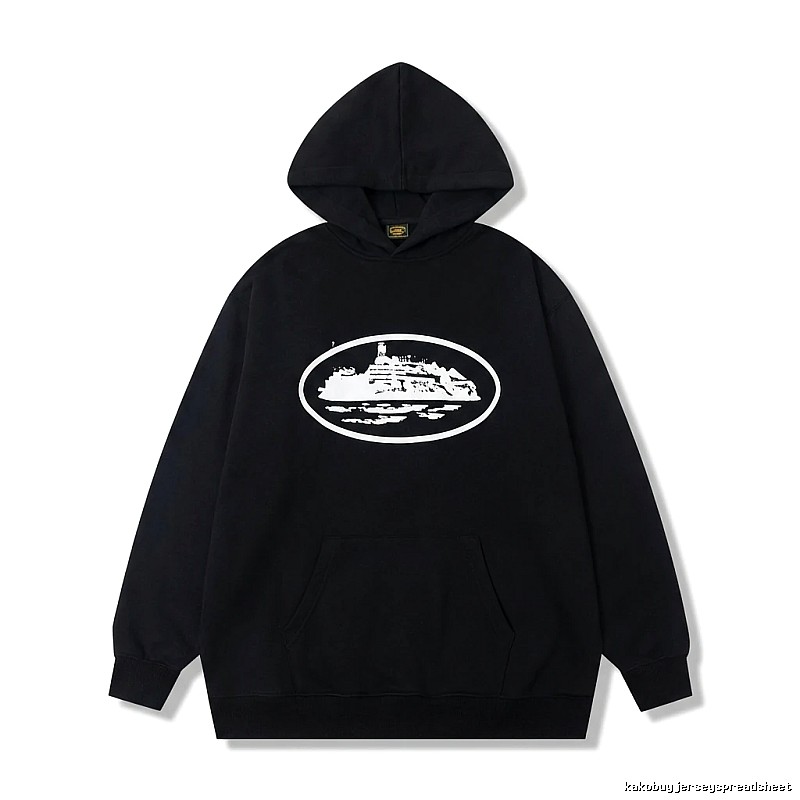 Corteiz black minimalist style hoodie