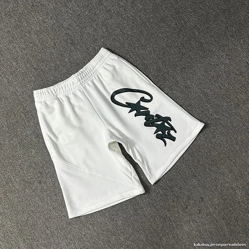 Corteiz letter-style white shorts