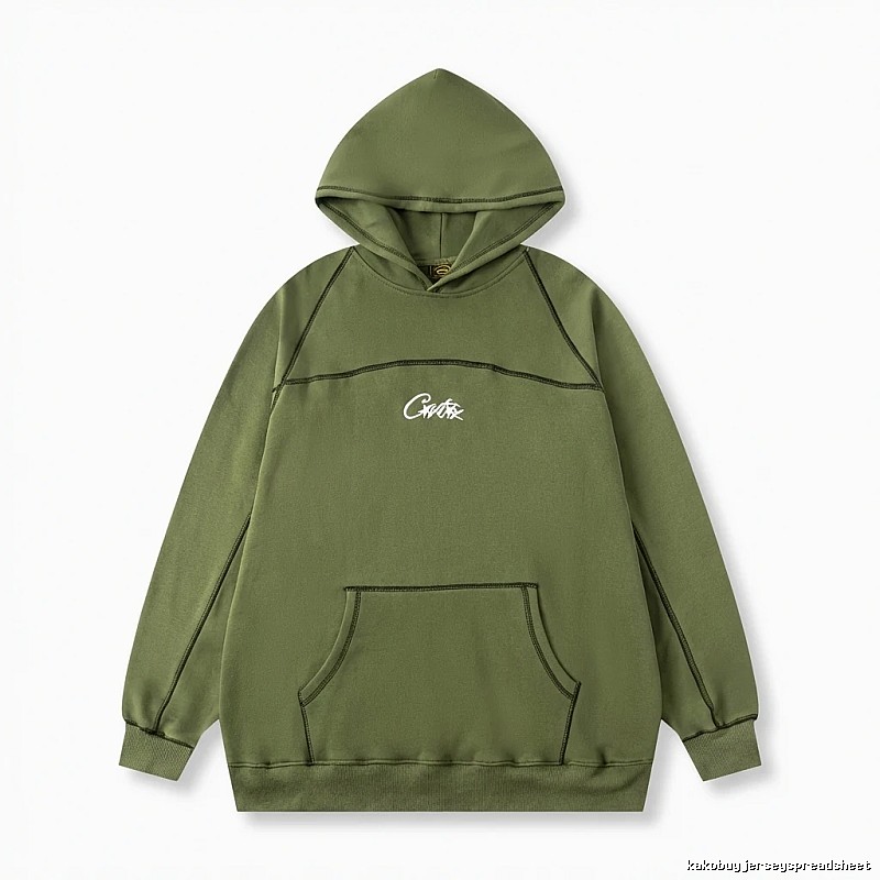 Corteiz minimalist style olive green sweatshirt